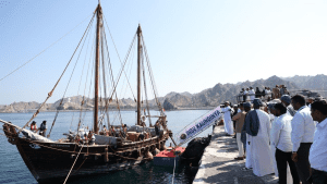 Union Minister Sonowal proposes India-Oman green shipping corridor as ancient stitched vessel reaches Muscat