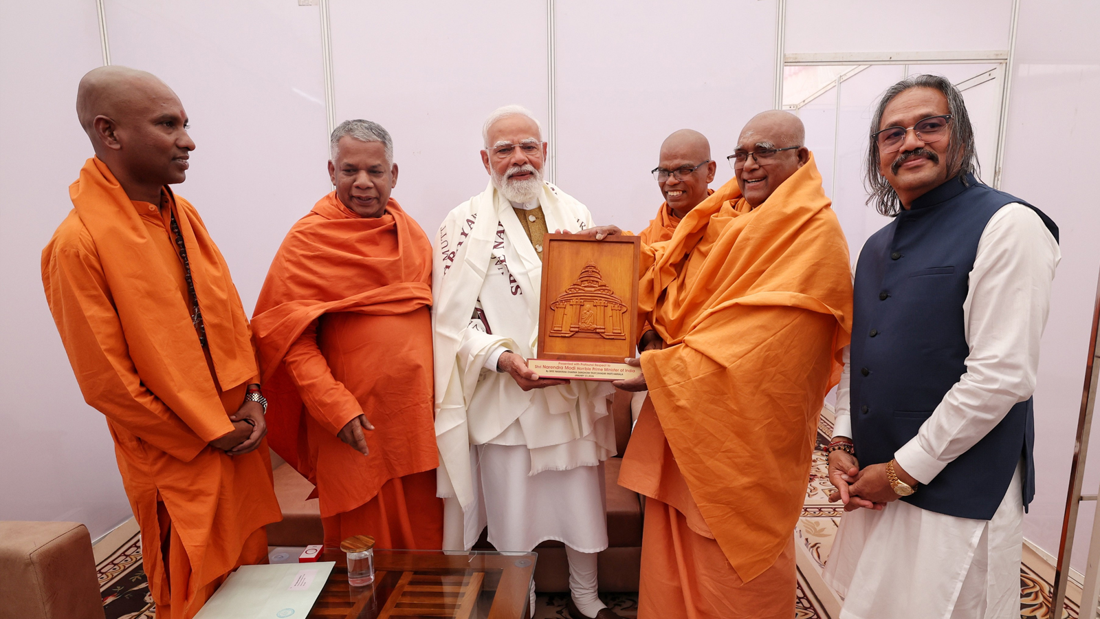 PM Modi meets seers at Sivagiri Mutt in Kerala