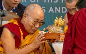 Dalai Lama receives first Grammy, dedicates it to global well-being
