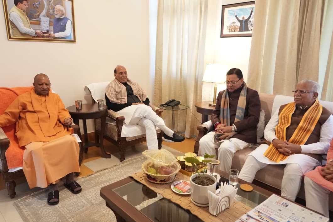 Uttarakhand: CM Dhami, Rajnath Singh, Yogi Adityanath attend Gurudev Samadhi Temple Idol Installation