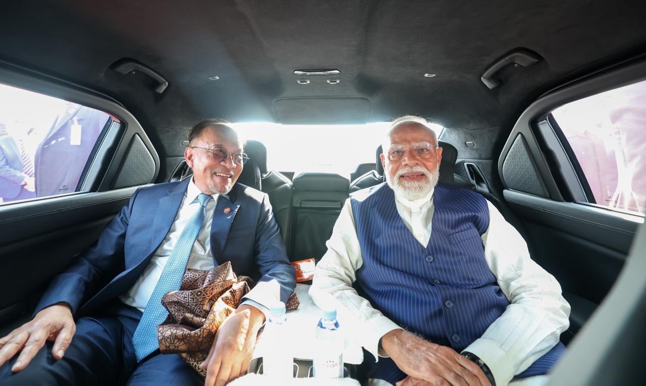 PM Modi begins Malaysia visit, shares car ride with PM Anwar Ibrahim