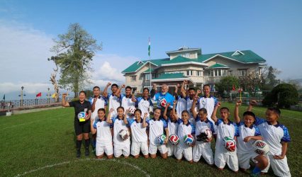PM Modi plays football with children in Sikkim, set to unveil ₹4,000 crore development push