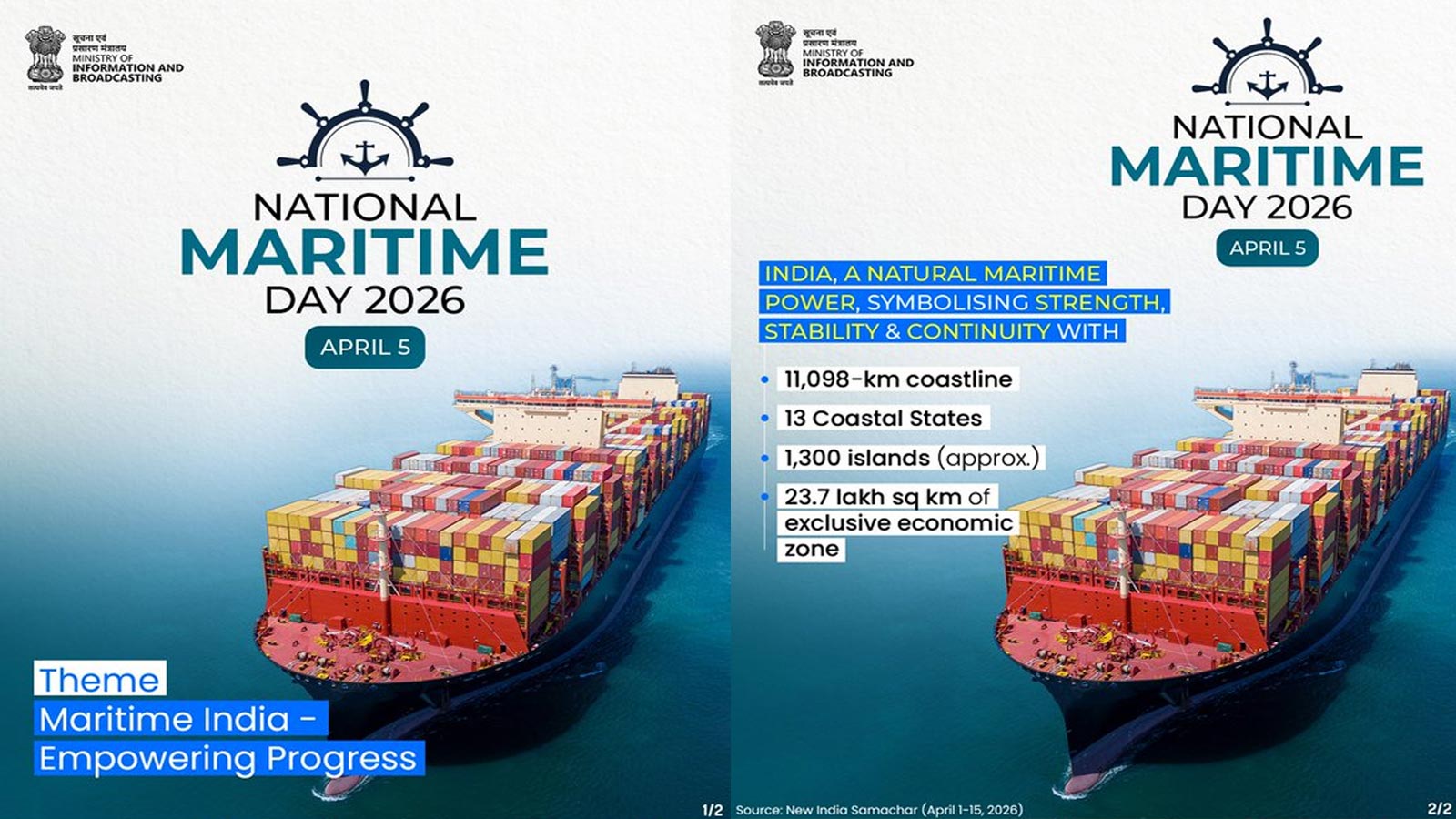 PM Modi, Amit Shah extend greetings on National Maritime Day