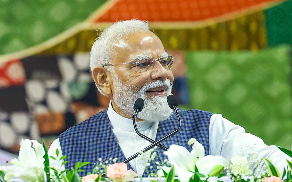 Delhi: BJP puts up banners marking PM Modi’s 12-year tenure