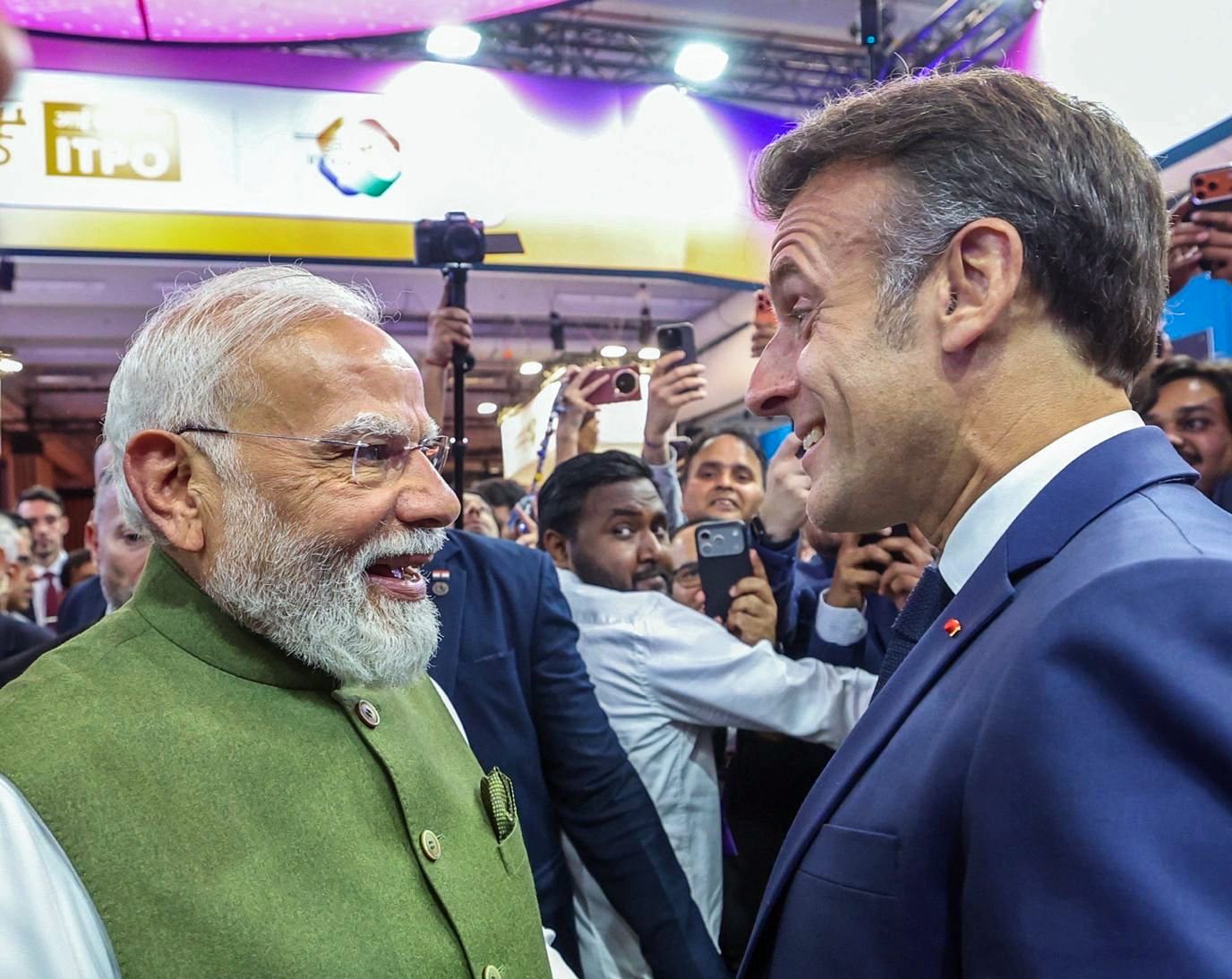 French President bids warm farewell to PM Modi ahead of departure from Paris