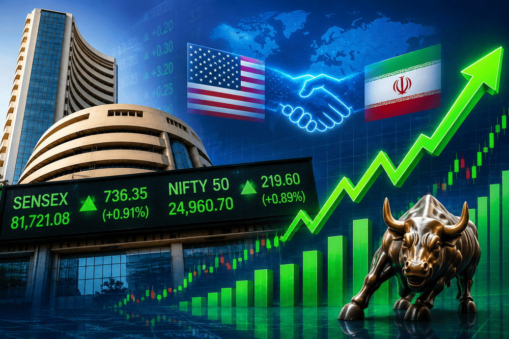 Sensex Rallies 736 Points; Nifty Gains on US-Iran Peace Breakthrough