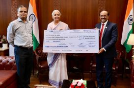 SBI hands over Rs 8,813 cr dividend cheque to govt for FY26