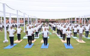 Officers from PMO, Cabinet Secretariat and NSCS mark Yoga Day at Seva Teerth