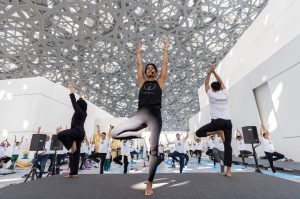 Yoga enthusiasts gather under Louvre Abu Dhabi dome to mark International Yoga Day