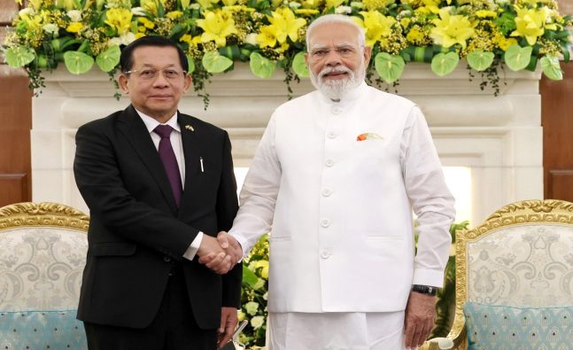 PM Modi, Myanmar President Min Aung Hlaing hold talks at Hyderabad House to strengthen bilateral cooperation