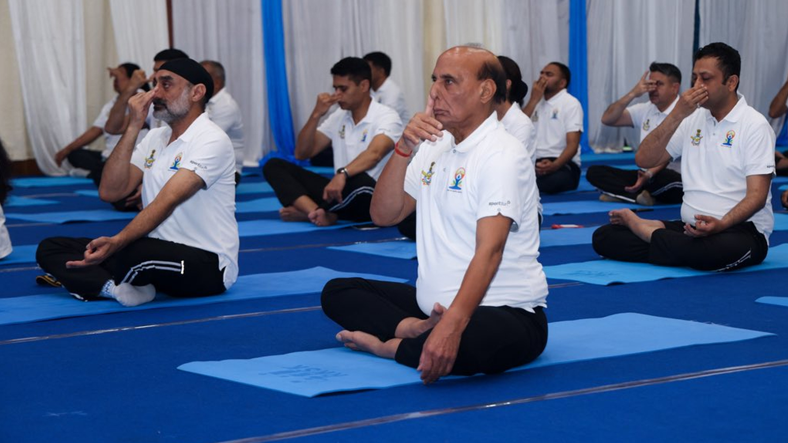 Rajnath Singh leads Yoga Day celebrations with armed forces personnel in Shillong