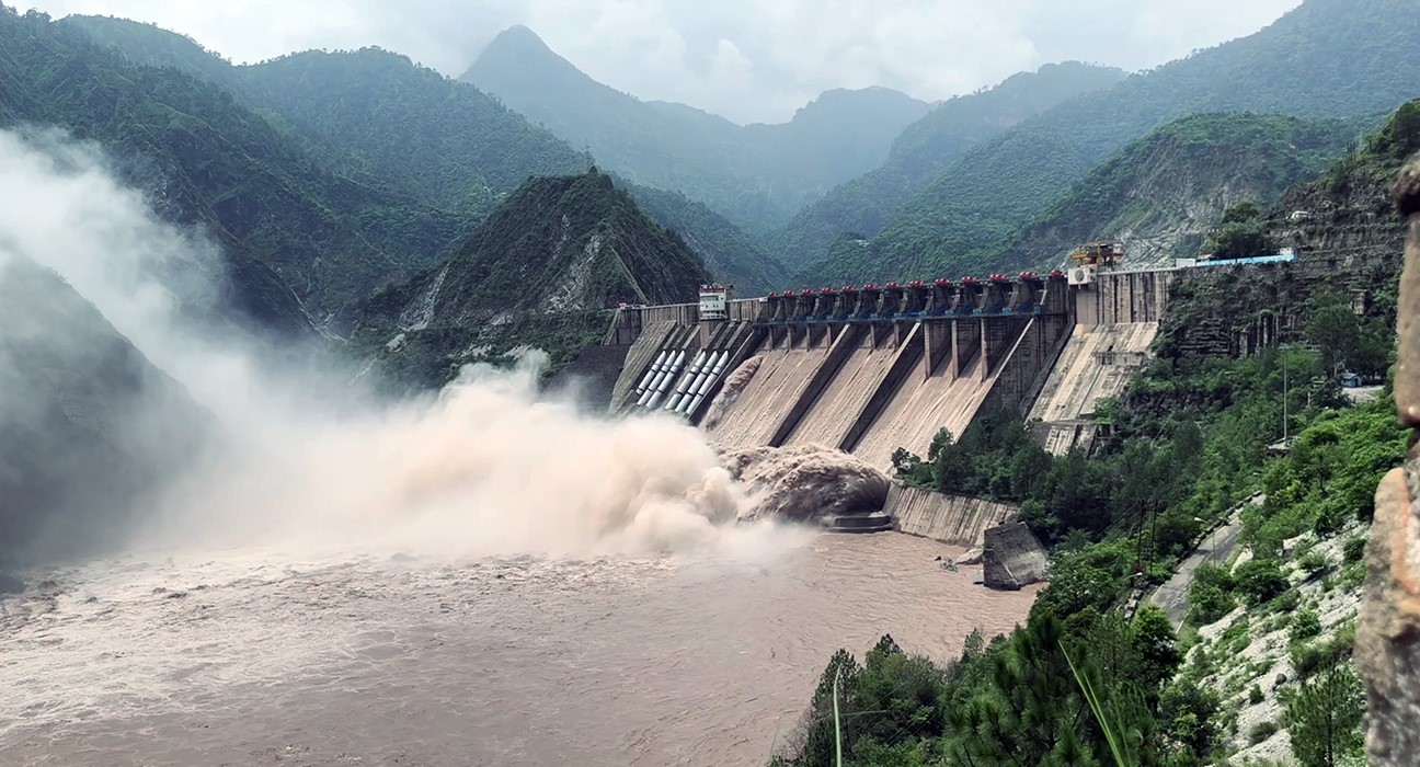 All gates of the Salal dam on Chenab river opened amid heavy rain in Reasi