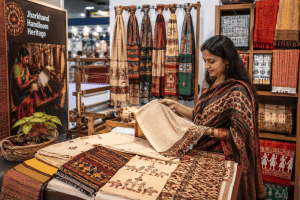 Jharkhand showcases six GI-tagged handloom products at Bharat Tex 2026