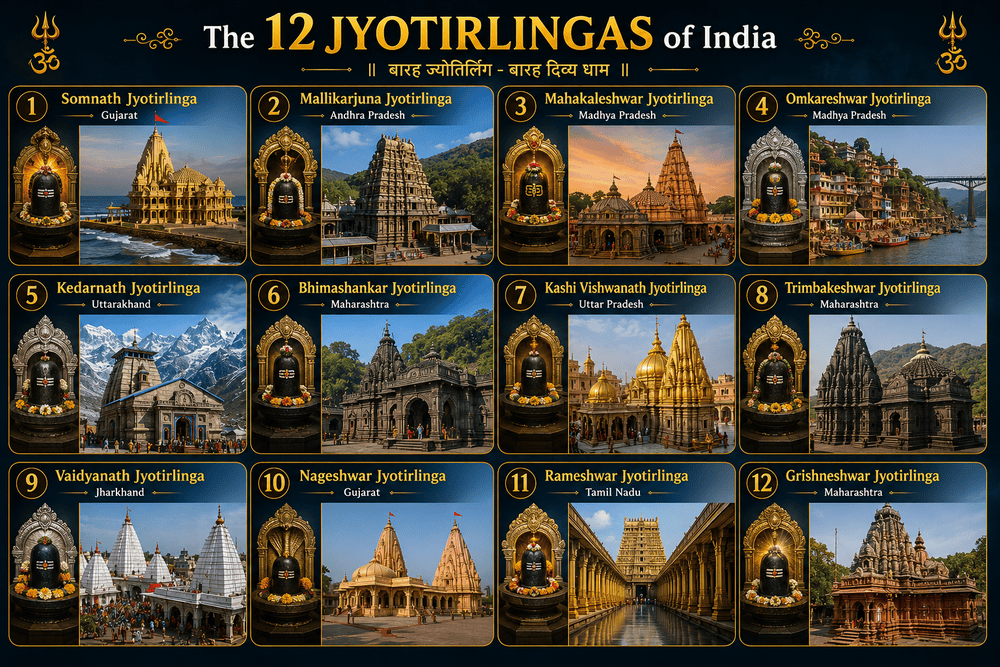 From Somnath to Grishneshwar: The 12 Jyotirlingas of India