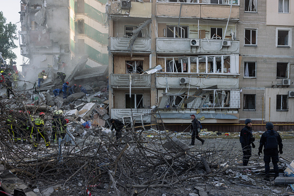 Russian air strikes kill eight, injure dozens in Ukraine’s Kyiv
