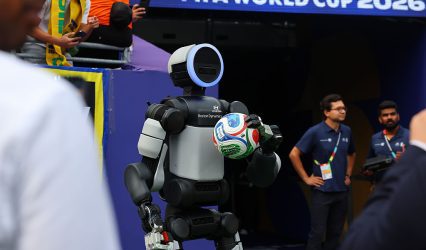 Atlas, the humanoid robot, delivers match ball at World Cup