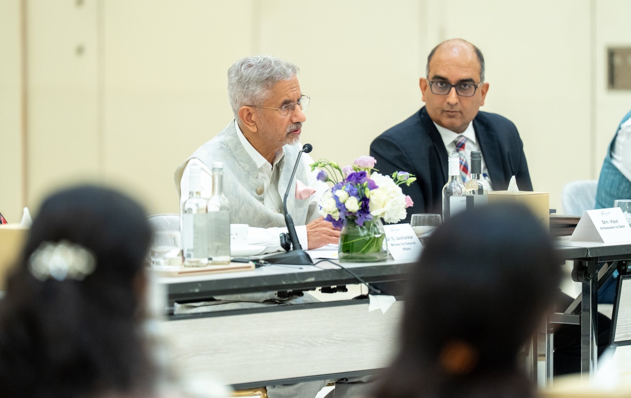 Jaishankar meets Indian community in Qatar, highlights welfare; reviews strategic ties with PM Al Thani