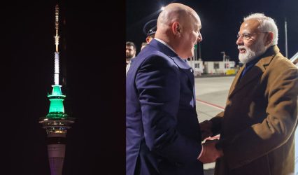 Auckland’s Sky Tower lights up in Indian tricolour to mark PM Modi’s historic New Zealand visit