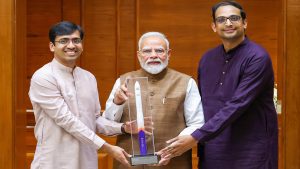 PM Modi meets Skyroot Aerospace founders, congratulates team on Vikram-1 success