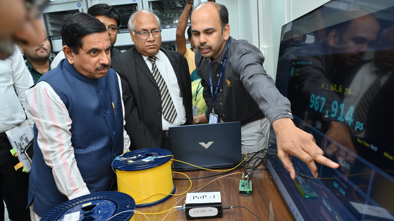 Pralhad Joshi commissions Indian Standard Time dissemination network using White Rabbit technology