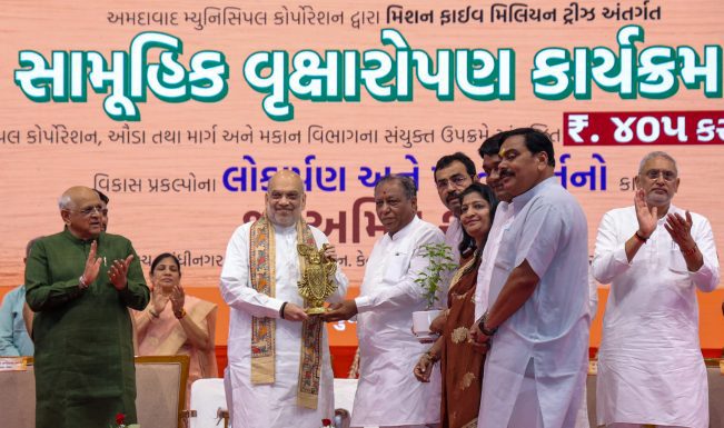 Amit Shah launches mega tree plantation drive, inaugurates development projects worth crores in Ahmedabad