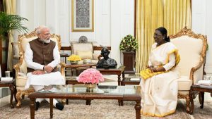 PM Modi calls on President Murmu at Rashtrapati Bhavan