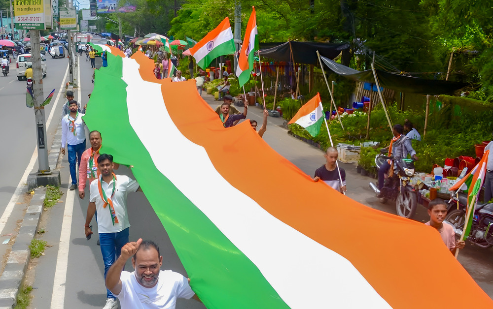 Gujarat: Large turnout marks Rajkot’s Tiranga Yatra ahead of Independence Day