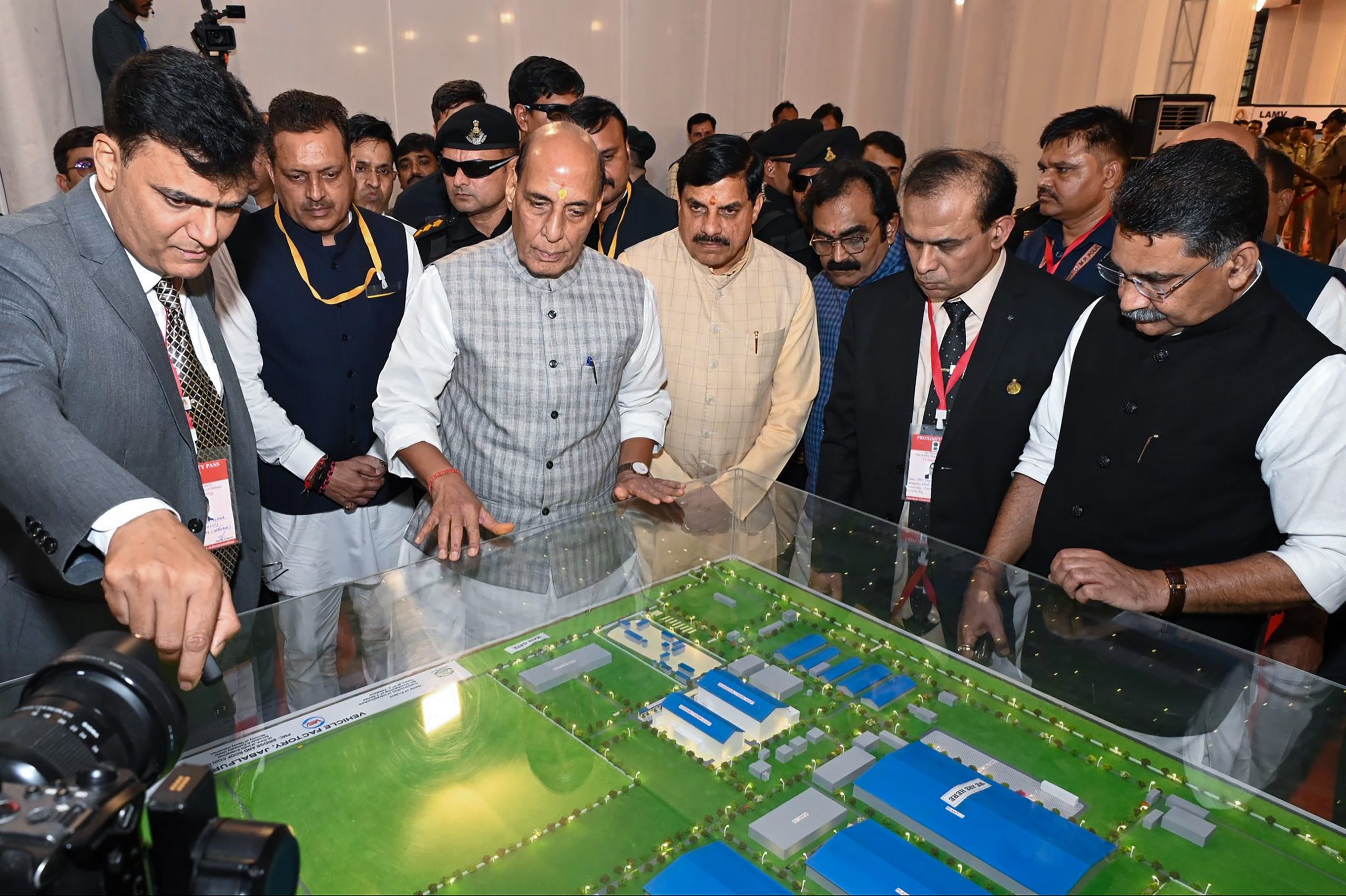 Rajnath Singh, Mohan Yadav perform Bhoomi Pujan for T-Series Tank Overhaul Project in Jabalpur