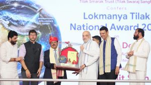 Amit Shah presents Lokmanya Tilak National Award 2026 to NSA Ajit Doval in Pune