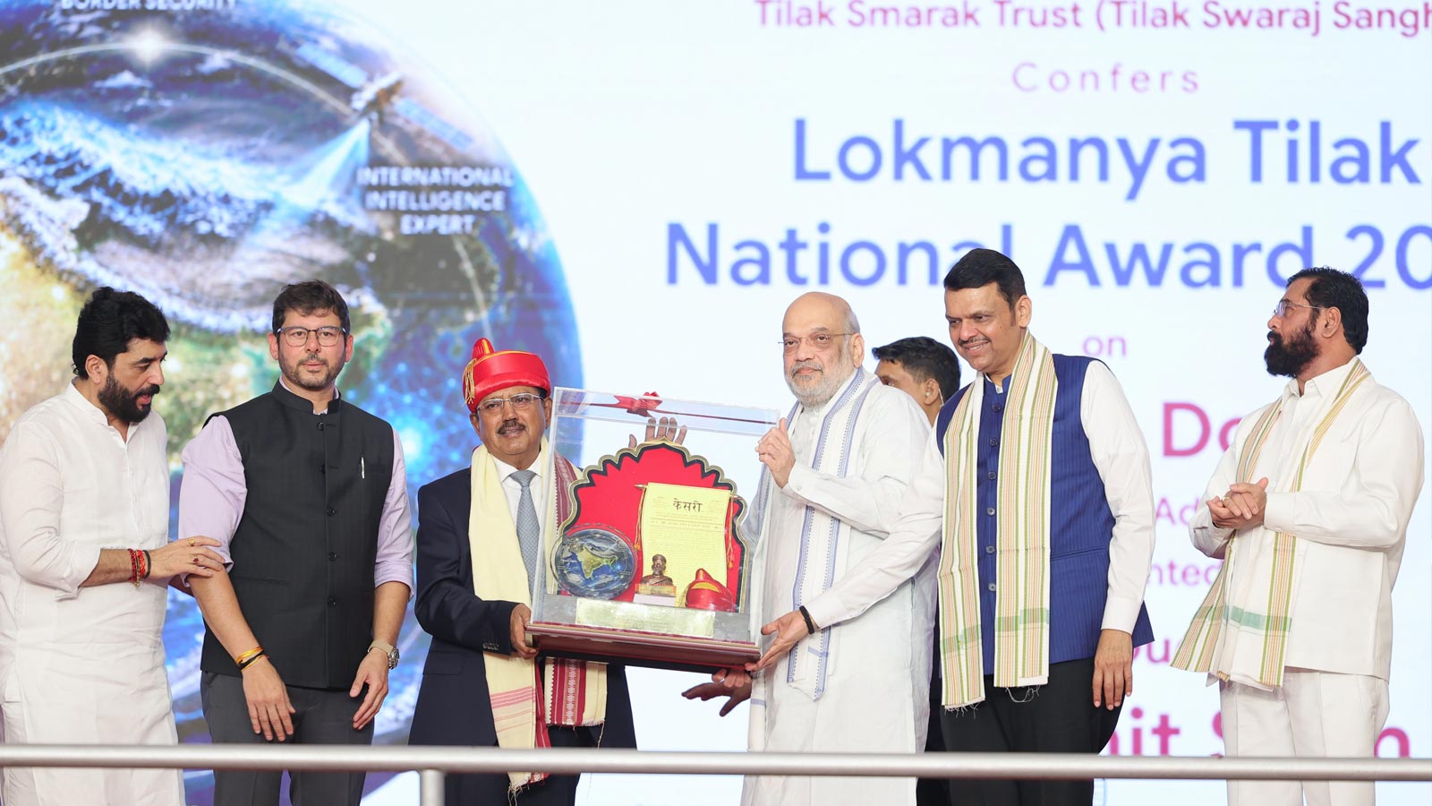 Amit Shah presents Lokmanya Tilak National Award 2026 to NSA Ajit Doval in Pune