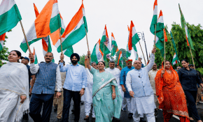 Delhi CM, ministers take out Tiranga Yatra in Assembly premises