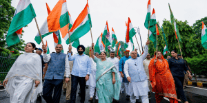 Delhi CM, ministers take out Tiranga Yatra in Assembly premises