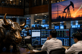 Equity markets open flat amid gains in crude oil prices