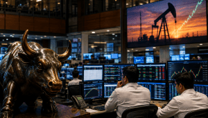 Equity markets open flat amid gains in crude oil prices