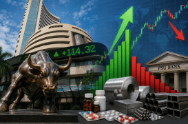 Markets end mixed amid geopolitical uncertainty; Sensex up nearly 114 pts, Nifty ends below 24,400