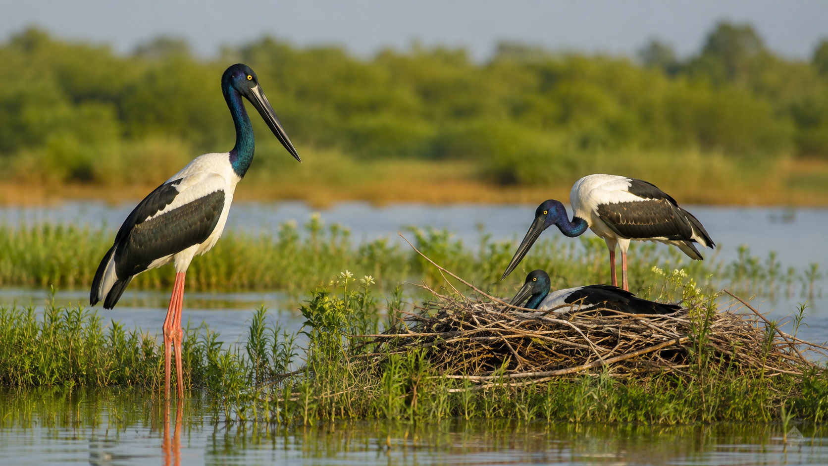 Khijadia Bird Sanctuary emerges as key Black-necked Stork breeding site in Gujarat