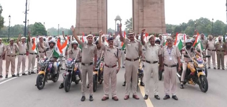 Delhi Police holds Tiranga Rally ahead of India’s 80th I-Day under the ‘Har Ghar Tiranga’ campaign