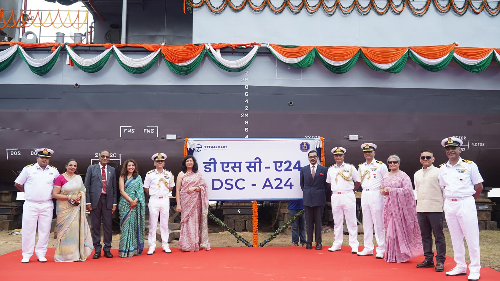 Indian Navy launches fifth Diving Support Craft at Titagarh Shipyard