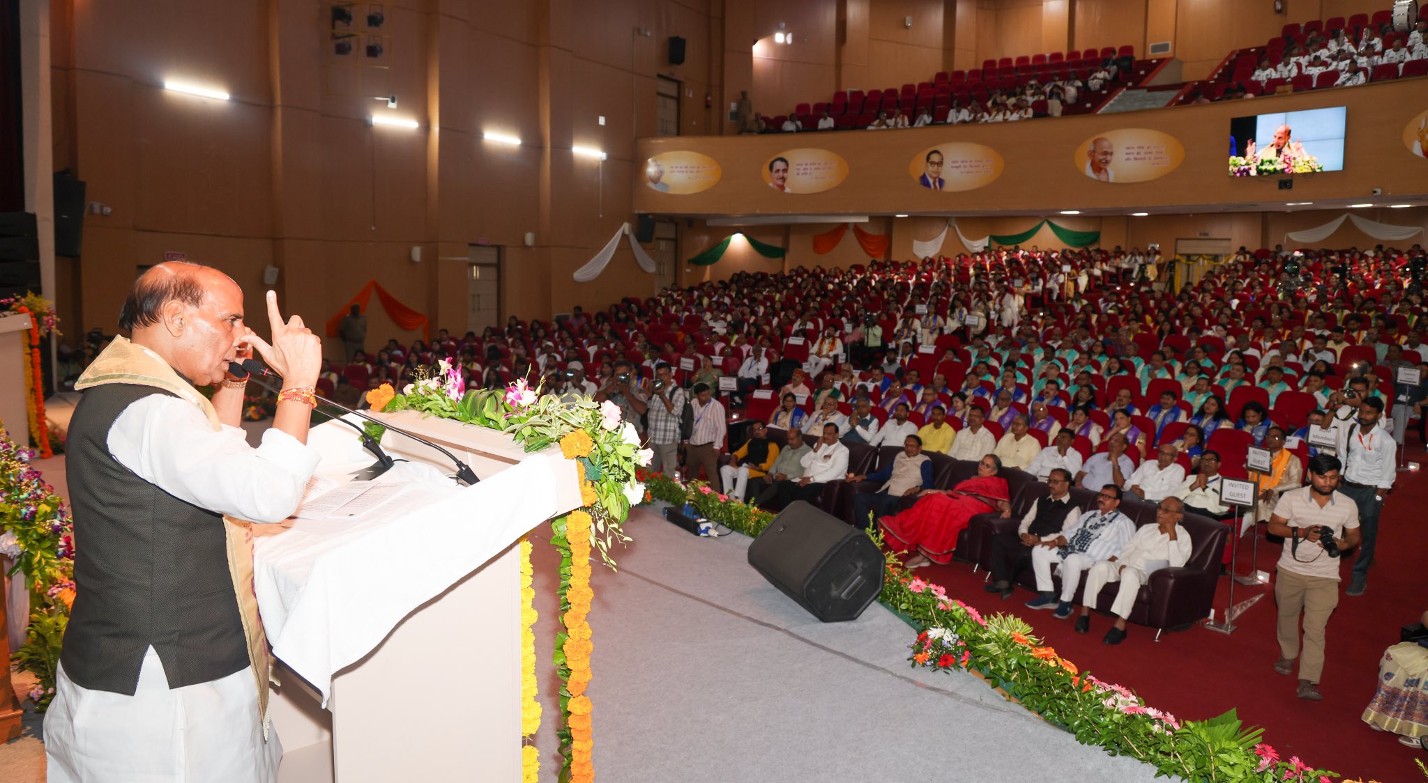 Acquire knowledge, question injustice through constitutional means, bring change democratically: Rajnath Singh to youth