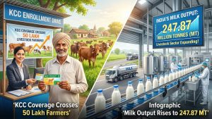 Livestock sector expands as Kisan Credit Card coverage crosses 50 lakh farmers, milk output rises to 247.87 MT