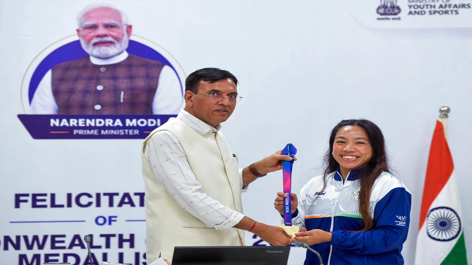 Sports Minister Mandaviya felicitates Commonwealth weightlifting medallists, urges athletes to inspire youth