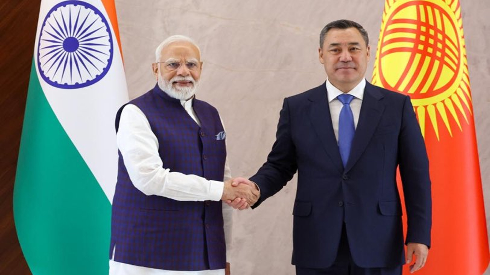 PM Modi meets Kyrgyz President Sadyr Zhaparov in Bishkek, reviews strategic partnership