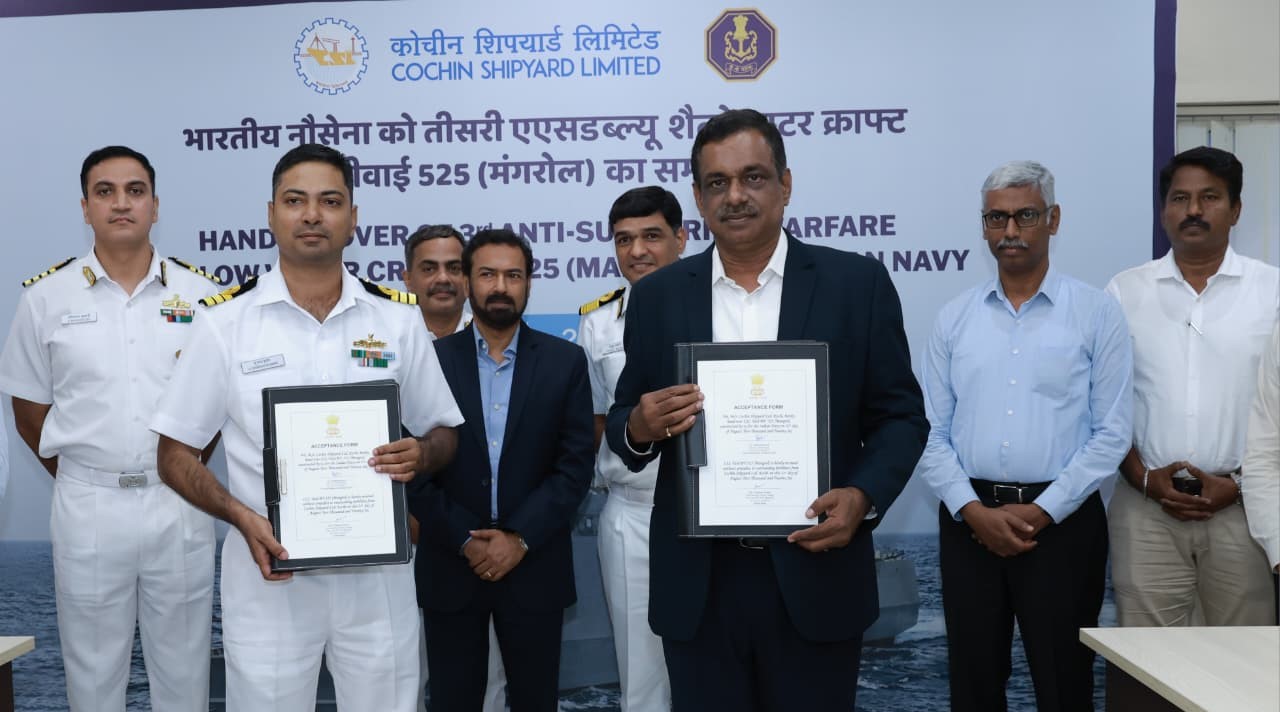 Indian Navy Receives Third Indigenous ASW Shallow Water Craft ‘Mangrol’