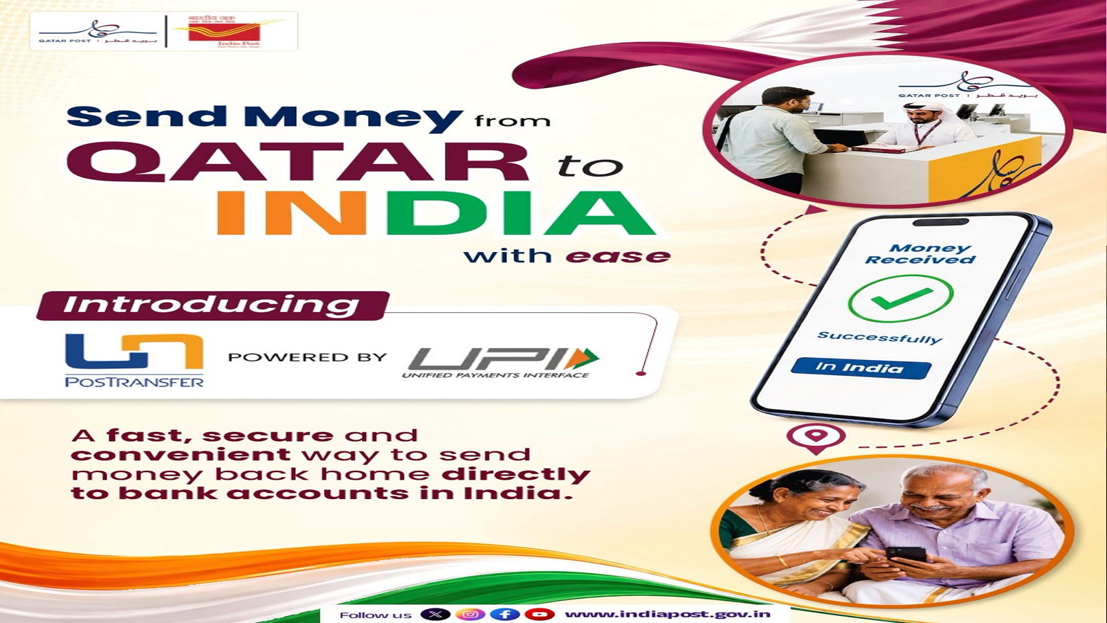 Qatar-India Postal Remittance Service powered by UPI goes live through Qatar Post outlets