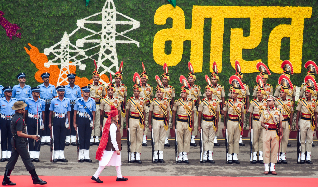 PM Modi interacts with schoolchildren after Independence Day address at Red Fort