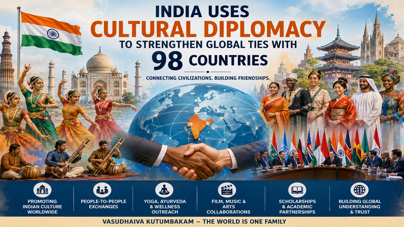 India uses cultural diplomacy to strengthen global ties with 98 countries