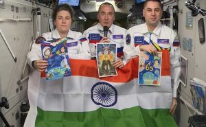 With Tricolour in hand, Russian cosmonauts aboard ISS greet India ahead of Independence Day
