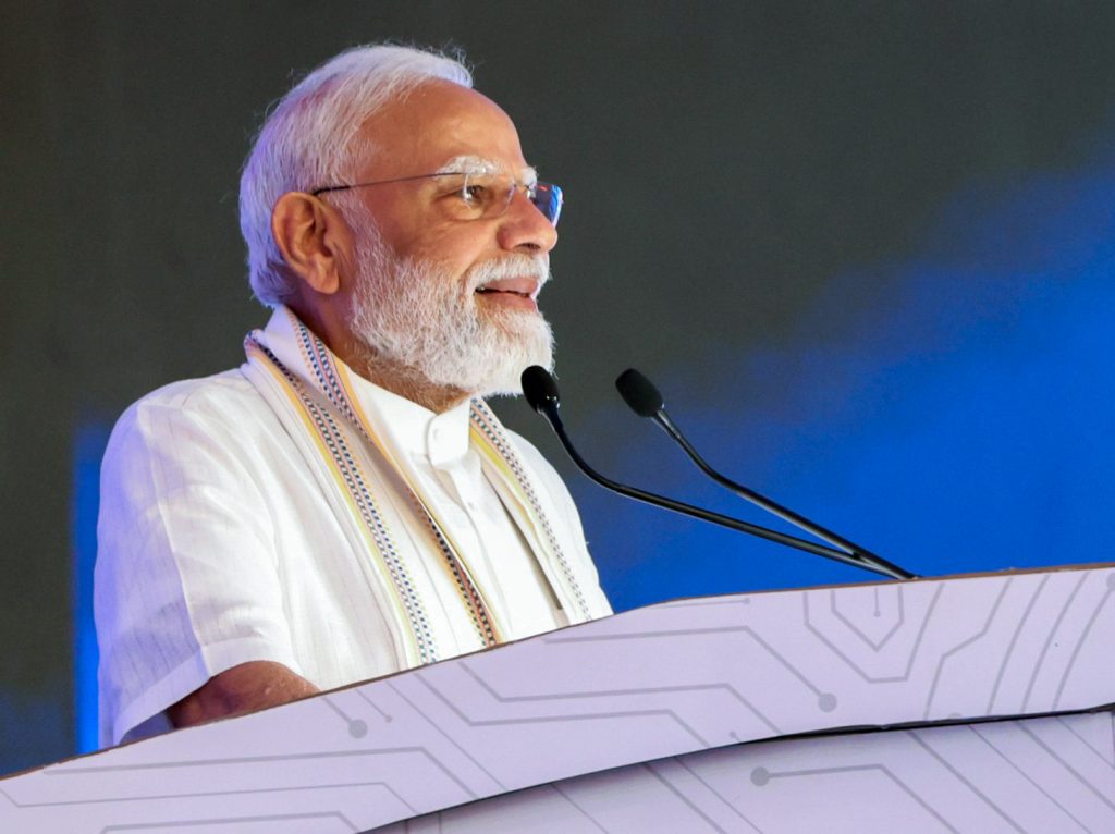 PM Modi at the 'NaMo for Viksit Bharat' event in Vadodara