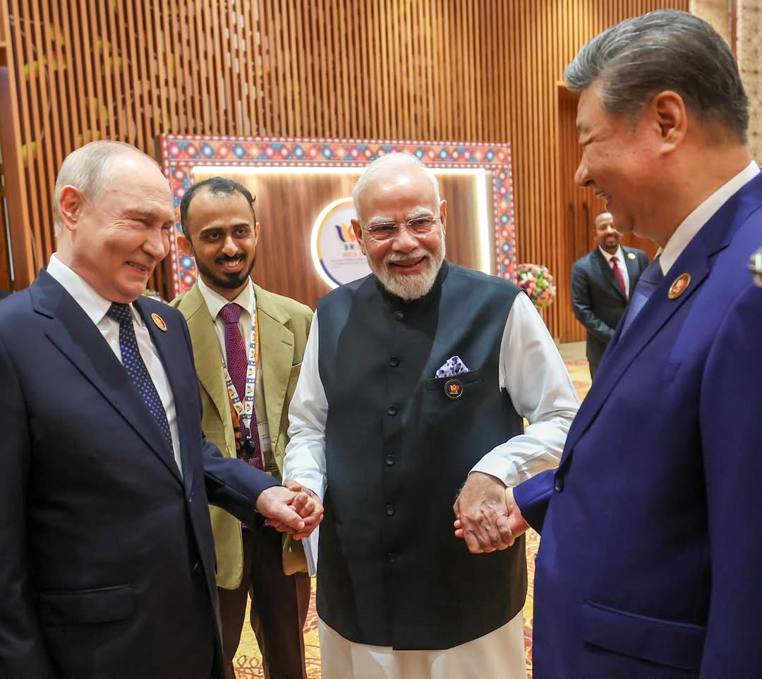 PM Modi posts photo with Xi, Putin