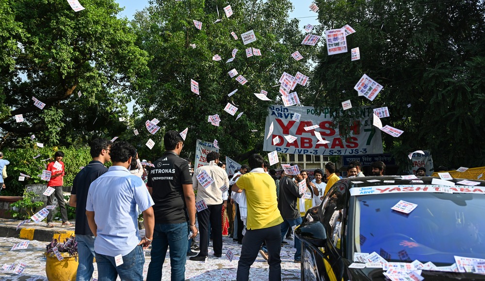 Voting for Delhi University Students’ Union polls underway